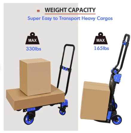 Folding Dolly Cart 330 lb Capacity with Bungee Cords 6