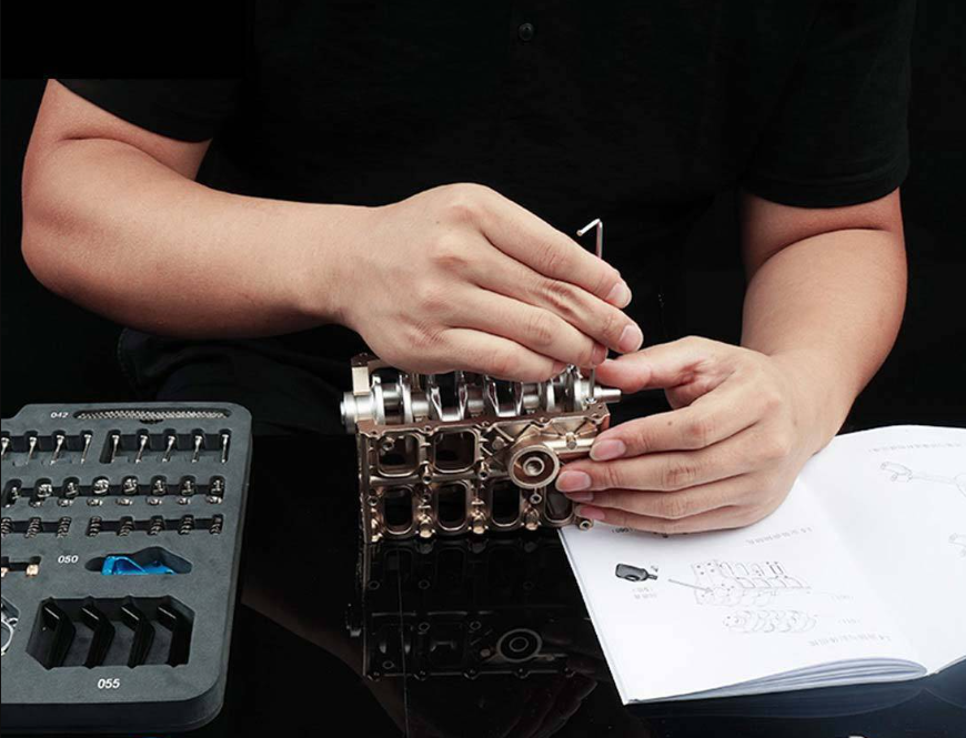 V4 Car Engine Model Full Metal Assembling Four-cylinder Building Kits for Researching Industry Studying/Toy/Gift 10 V4 Car Engine Model Full Metal Assembling Four-cylinder Building Kits for Researching Industry Studying/Toy/Gift - Image 10