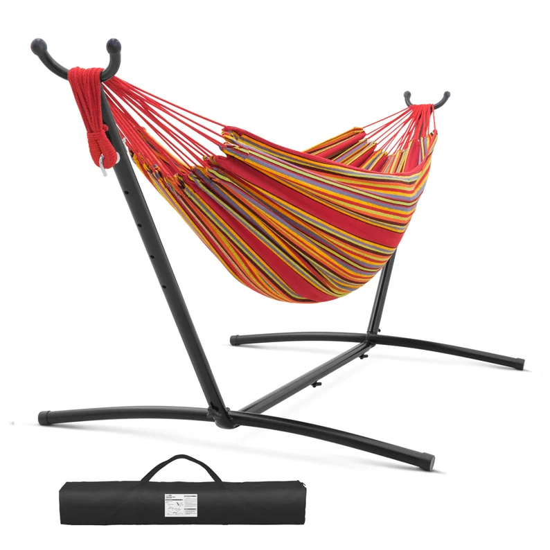Easy Setup Double Hammock with Stand, 9 FT 1 Easy Setup Double Hammock with Stand, 9 FT