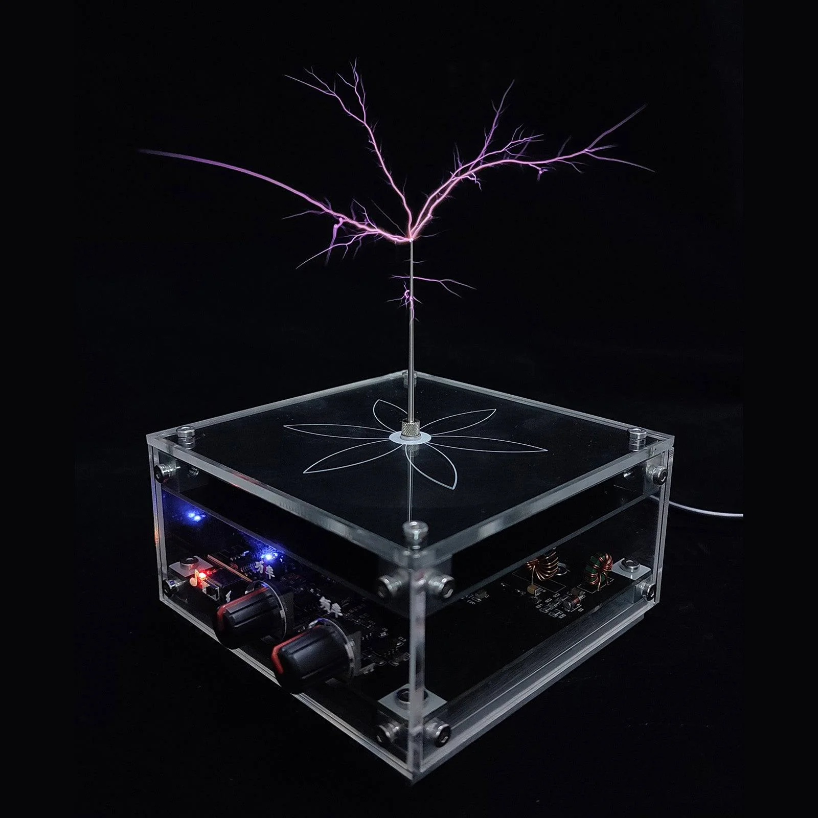 Bluetooth Musical Tesla Coil High-Frequency Arc Lighter Impulse Generator with 48V2A Power Supply 8 Bluetooth Musical Tesla Coil High-Frequency Arc Lighter Impulse Generator with 48V2A Power Supply - Image 8