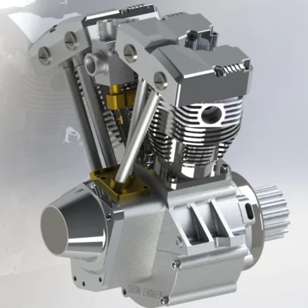 CISON FG-VT157 15.7cc Miniature V-Twin Motorcycle Engine OHV 4 Stroke Air-cooled Gasoline Engine Model 8