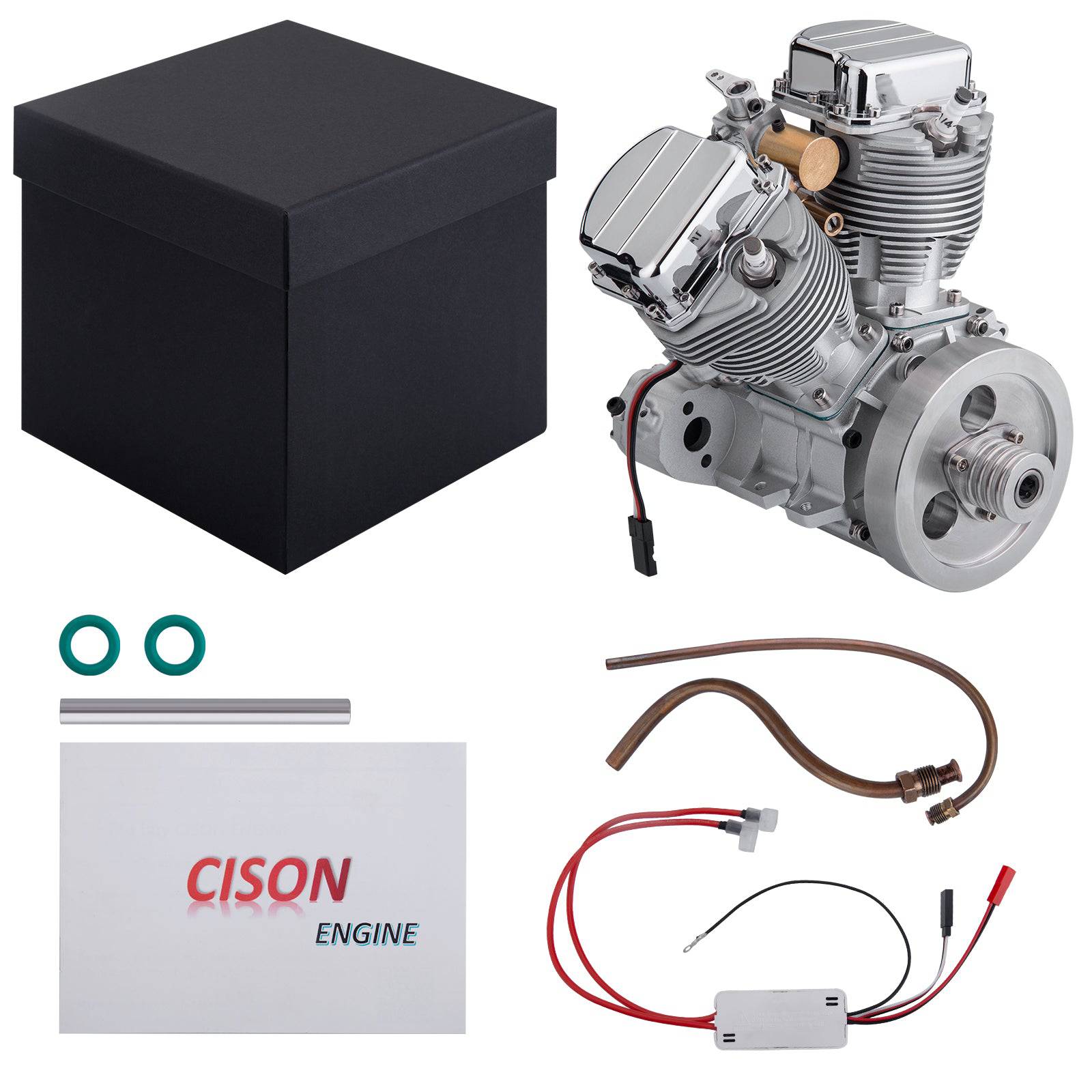 CISON FG-VT9 9cc V-twin V2 Engine Four-stroke Air-cooled Motorcycle RC Gasoline Engine 8 CISON FG-VT9 9cc V-twin V2 Engine Four-stroke Air-cooled Motorcycle RC Gasoline Engine - Image 8
