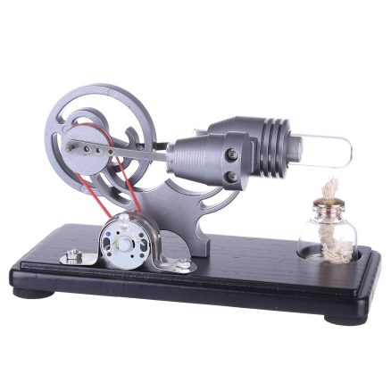 DIY γ-shape Assembly Retro Stirling Engine Kit Generator Sterling Model with LED Light Science Educational Toy 2