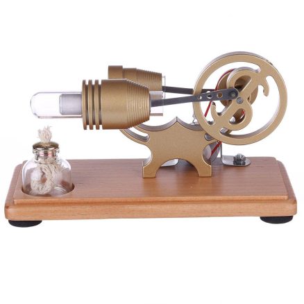 DIY γ-shape Assembly Retro Stirling Engine Kit Generator Sterling Model with LED Light Science Educational Toy 4