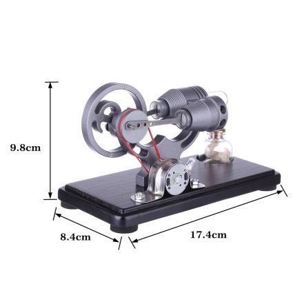 DIY γ-shape Assembly Retro Stirling Engine Kit Generator Sterling Model with LED Light Science Educational Toy 8