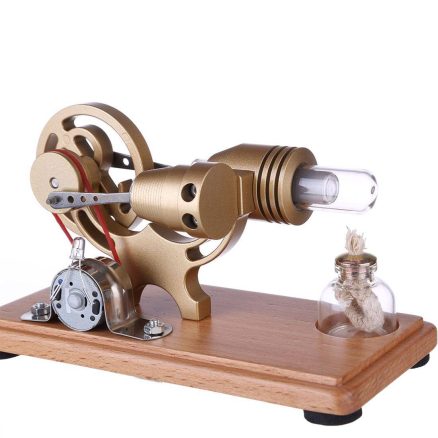 DIY γ-shape Assembly Retro Stirling Engine Kit Generator Sterling Model with LED Light Science Educational Toy 9