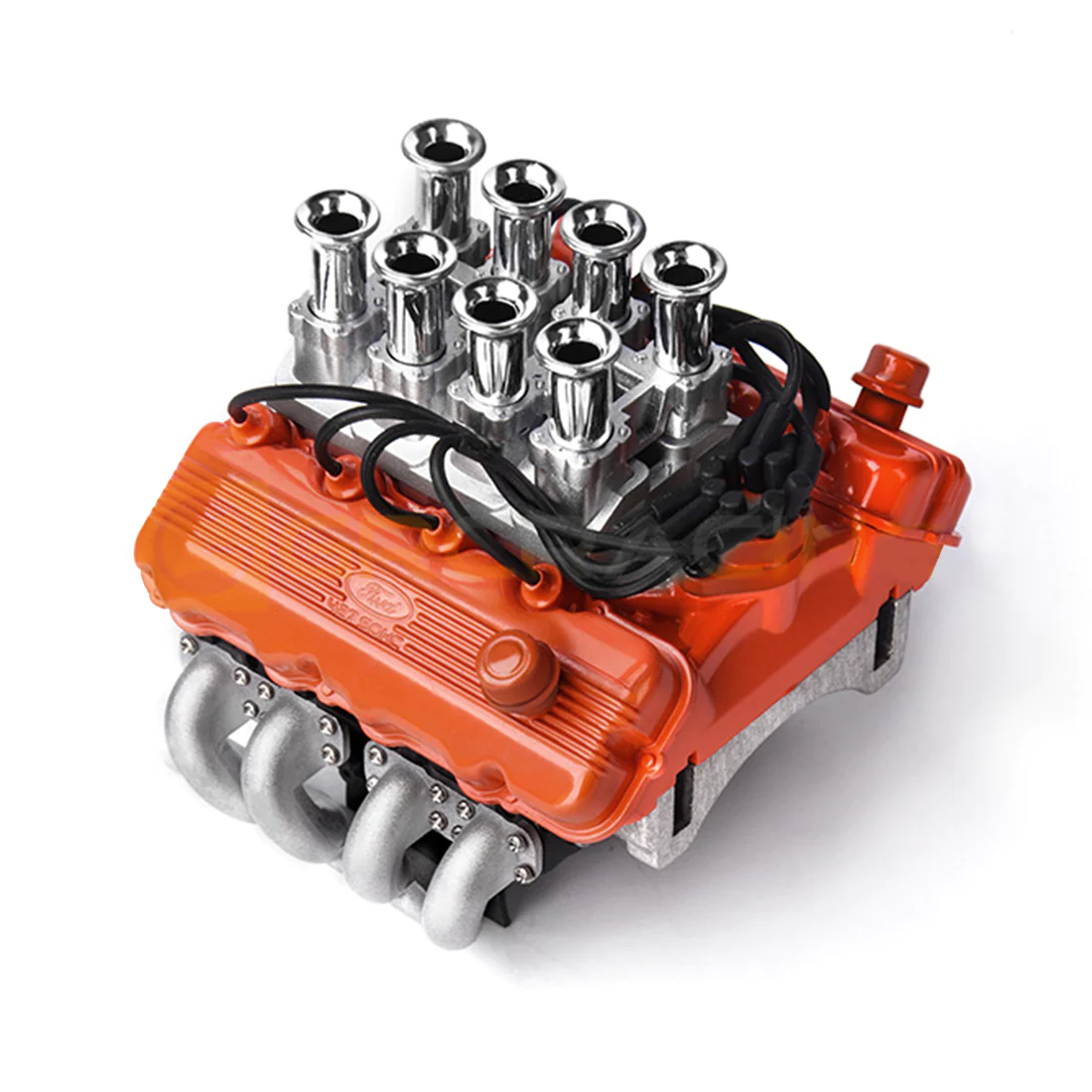 High Simulation V8 Engine Hood Fan Air Intake Motor Radiator kits for 1/10 Car GRC FST 2