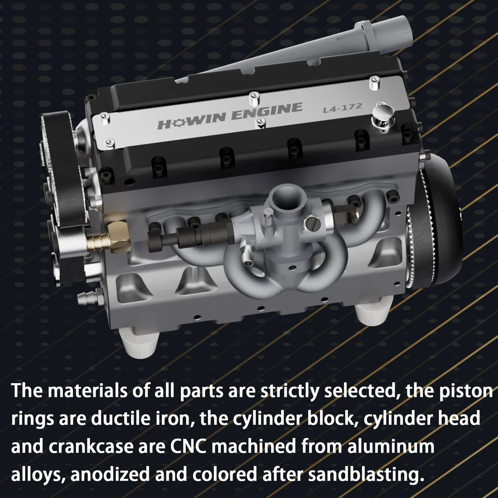 HOWIN L4-172 17.2cc SOHC Inline 4 Cylinder FOUR Stroke 15000 rpm Nitro RC Engine 19 HOWIN L4-172 17.2cc SOHC Inline 4 Cylinder FOUR Stroke 15000 rpm Nitro RC Engine - Image 19