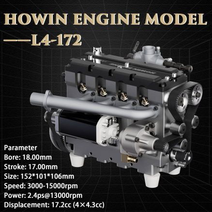 HOWIN L4-172 17.2cc SOHC Inline 4 Cylinder FOUR Stroke 15000 rpm Nitro RC Engine 21