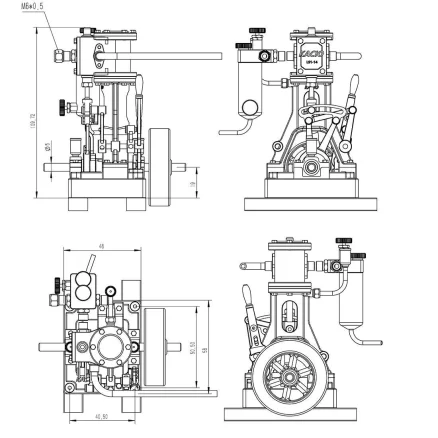 KACIO LS1-14 Inline Single Cylinder Reciprocating Steam Engine Piston Engines Model for 60cm+ Boat Ship (without Boiler) 9