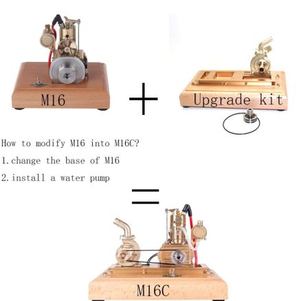 M16 Wooden Base with Water Pump Upgrade Kit for M16C Mini Vertical Gasoline Engine 13