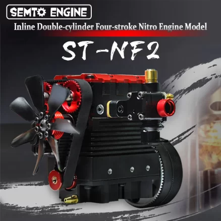 SEMTO ENGINE ST-NF2 DIY Build a Nitro 4 Stroke 2 Cylinder Engine Kit That Runs- FS-L200AC 2