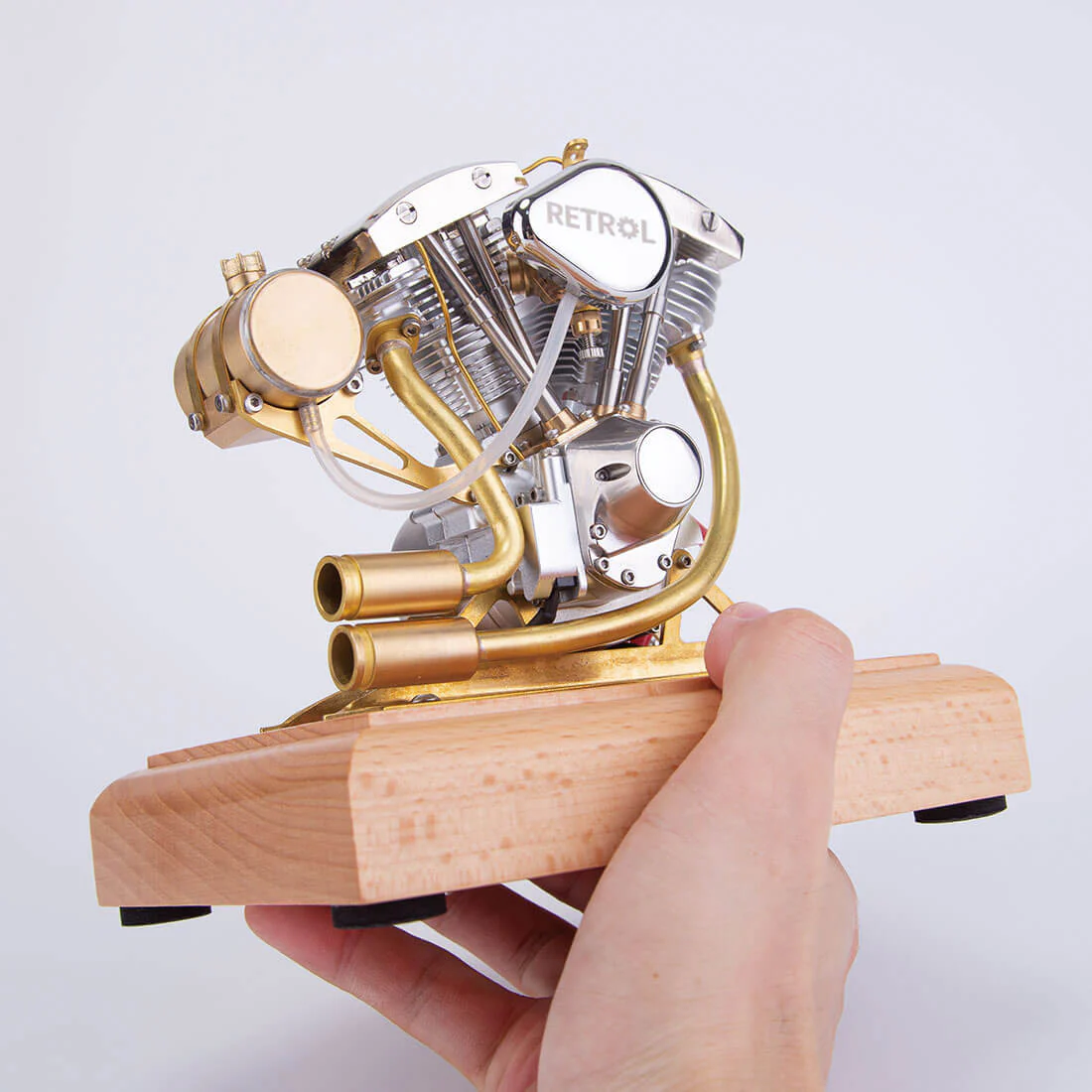 Retrol Gas 4.2CC OHV V-Twin Miniature Shovelhead 4.2CC OHV Four-stroke Internal Combustion Engine Model 2 Retrol Gas 4.2CC OHV V-Twin Miniature Shovelhead 4.2CC OHV Four-stroke Internal Combustion Engine Model - Image 2