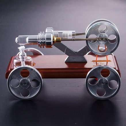 Stirling Engine Kit DIY Stirling Engine Car Model Kit With Solid Wood Baseplate 4