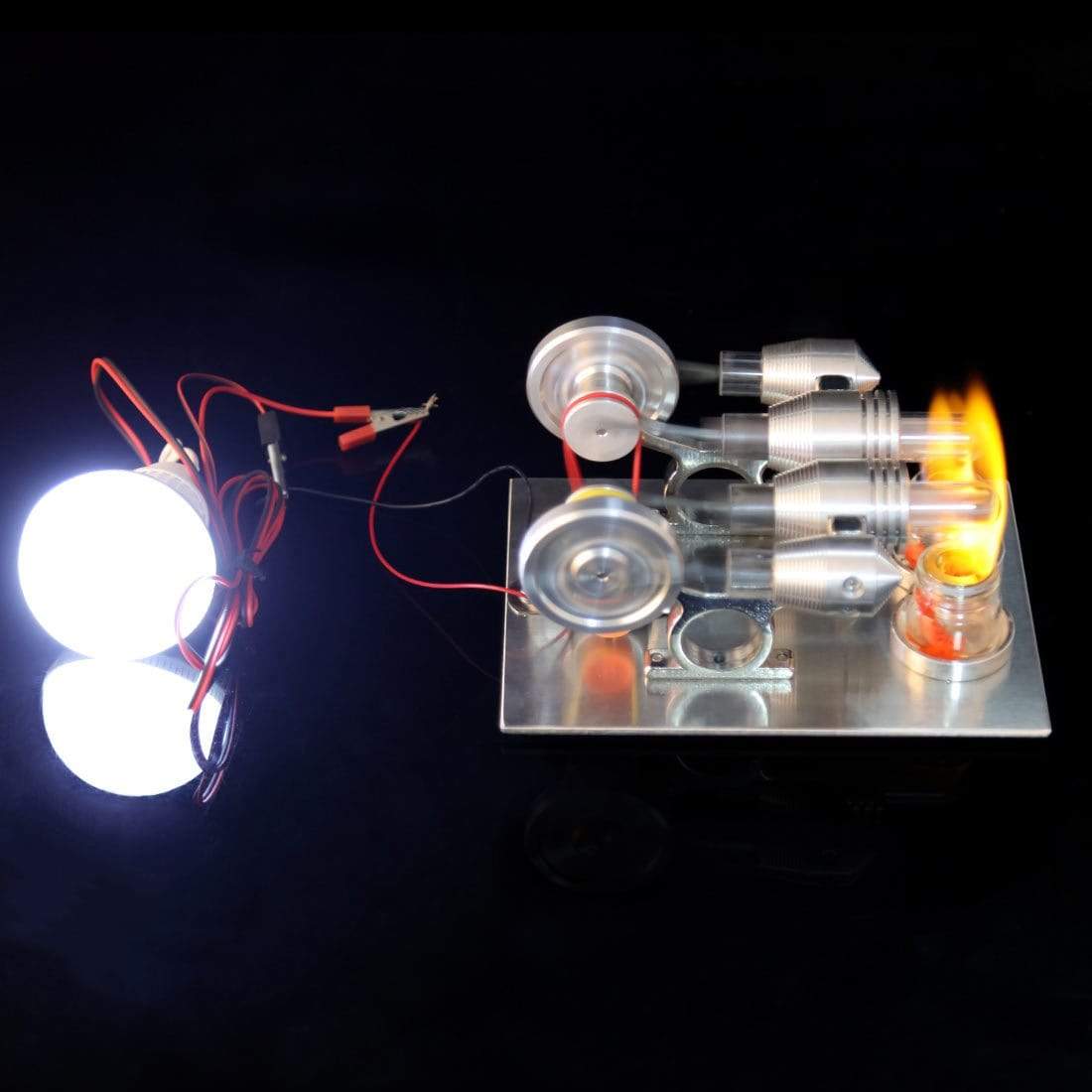 Double Cylinder Stirling Engine Motor Model Educational Toy Electricity Generator Physics Science Experiment Kits 8 Double Cylinder Stirling Engine Motor Model Educational Toy Electricity Generator Physics Science Experiment Kits - Image 8