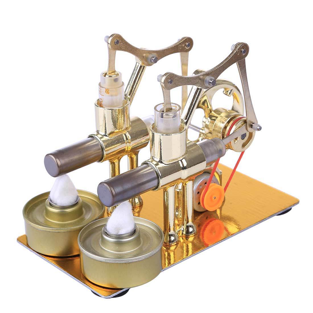 Stirling Engine Kit STEM Hot Air Stirling Engine Generator Double Cylinder Engine Model 2 Stirling Engine Kit STEM Hot Air Stirling Engine Generator Double Cylinder Engine Model - Image 2