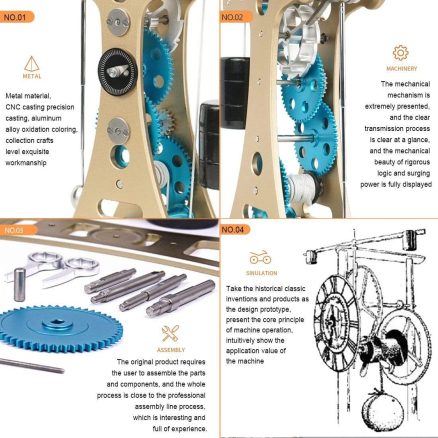 Teching Galileo Pendulum Clock Full Aluminum Alloy Stirling Engine Model 11
