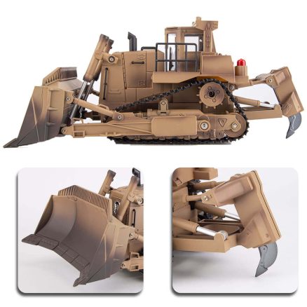 THE LINK×HUINA 1/16 2.4GHz 9CH RC US Army Armored Engineering Bulldozer Model D9R 4