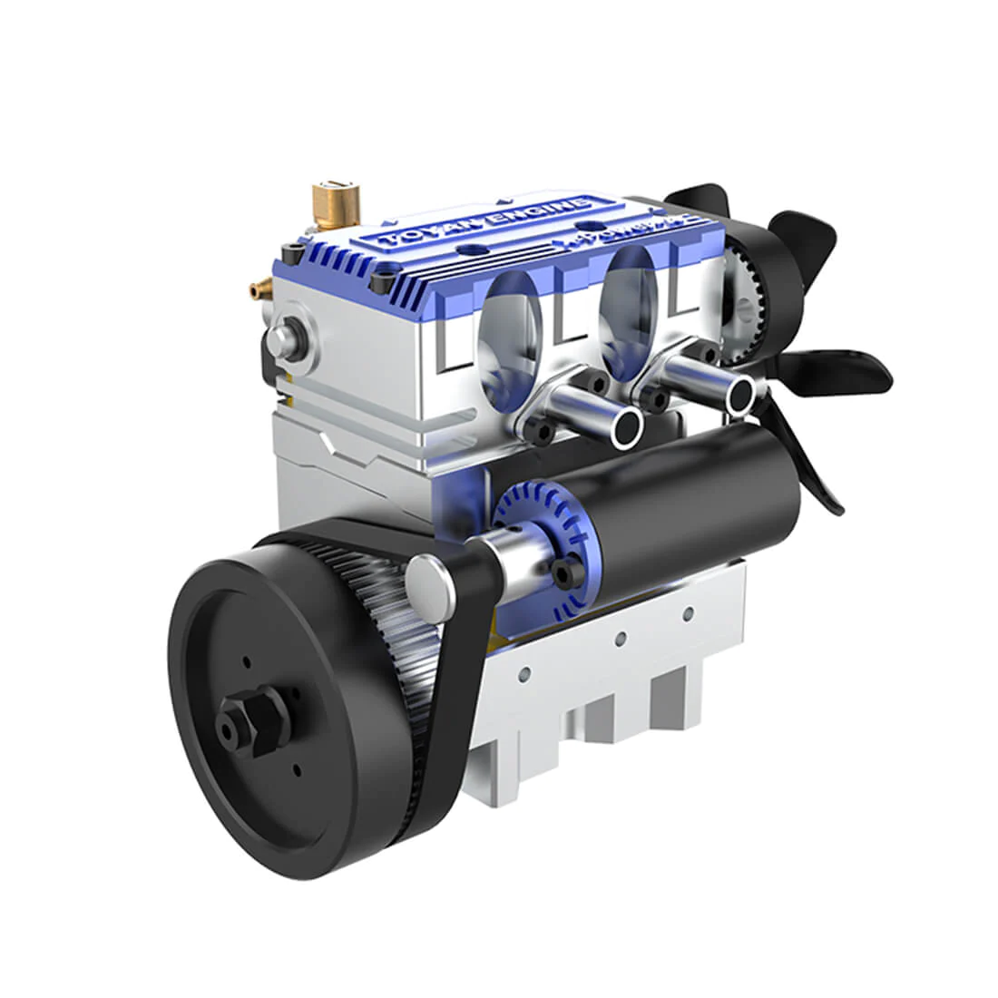 Toyan X-Power 2-Cylinder 4-Stroke Kit DIY Build RC Car Engine FS-L200W -Blue 2 Toyan X-Power 2-Cylinder 4-Stroke Kit DIY Build RC Car Engine FS-L200W -Blue - Image 2