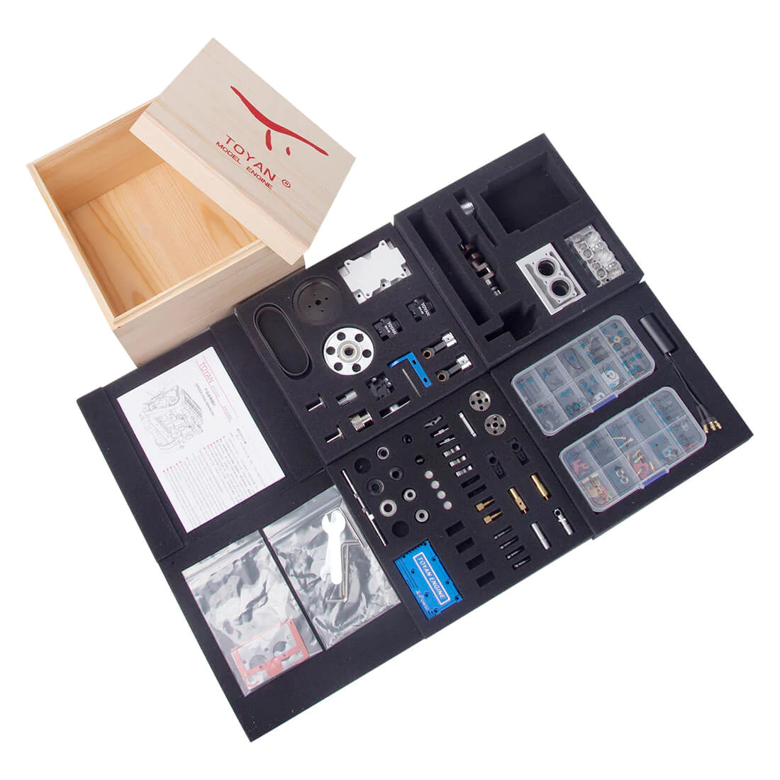 Toyan X-Power 2-Cylinder 4-Stroke Kit DIY Build RC Car Engine FS-L200W -Blue 3 Toyan X-Power 2-Cylinder 4-Stroke Kit DIY Build RC Car Engine FS-L200W -Blue - Image 3