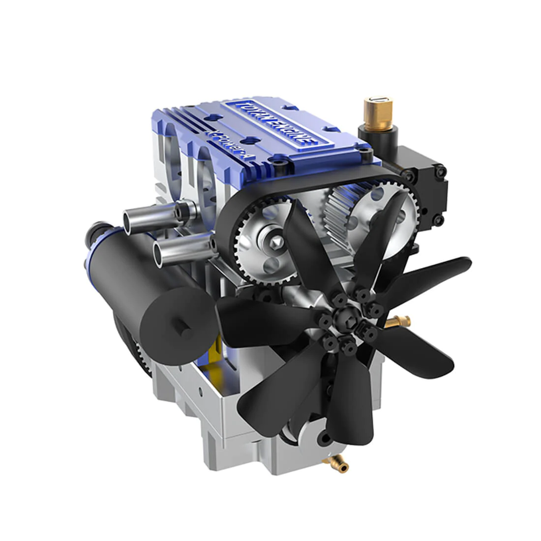 Toyan X-Power 2-Cylinder 4-Stroke Kit DIY Build RC Car Engine FS-L200W -Blue 1