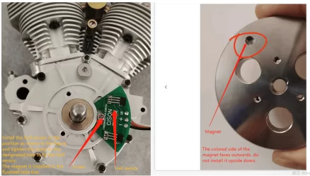 Upgrade Hall Sensor for CISON FG-VT9 9cc V-twin V2 Engine 4