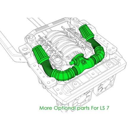 V8 Simulate Engine Motor Heat sink Cooling Fan GRC LS7 For TRX4 TRX6 SCX10 JK D110 10