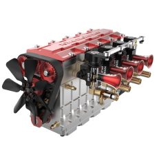 TOYAN FS-L400 14cc Inline 4 Cylinder 4 Stroke Water-cooled Assembly Engine Model For RC Model Car Ship Airplane (Verson: Gasoline FS-L400BGC)