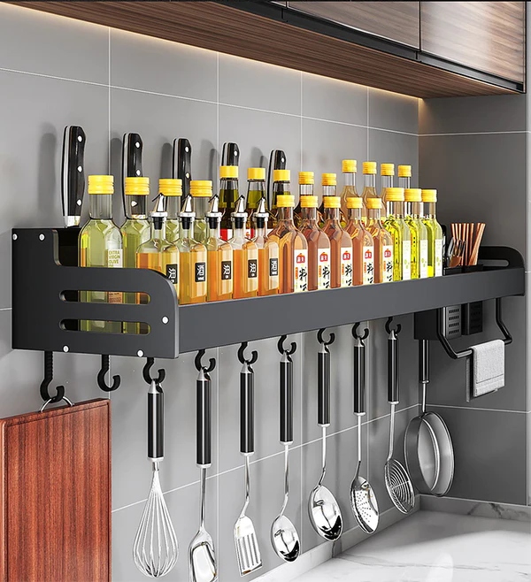 Joybos® Multipurpose Wall-mounted Aluminum Kitchen Rack Organizer 1