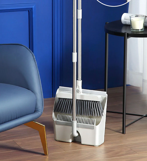 Joybos® Standing Dustpan and Broom for Indoor Lobby Office Kitchen Sweeping 2 Joybos® Standing Dustpan and Broom for Indoor Lobby Office Kitchen Sweeping - Image 2