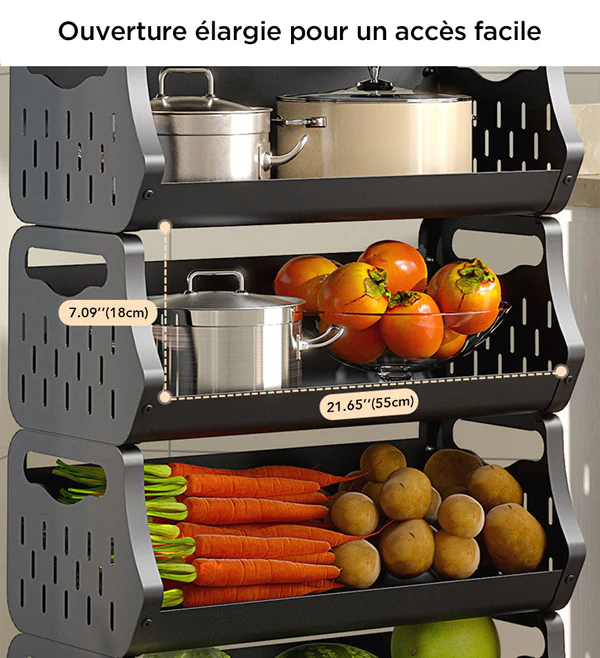 Joybos® 5 Tier Metal Stackable Storage Cart with Wheels 3 Joybos® 5 Tier Metal Stackable Storage Cart with Wheels - Image 3