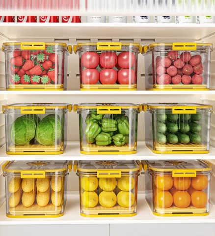 Joybos® Refrigerator Organizer Bins Superior Food Storage Container with Freshness Timer Lid 3