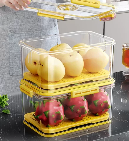 Joybos® Refrigerator Organizer Bins Superior Food Storage Container with Freshness Timer Lid 4
