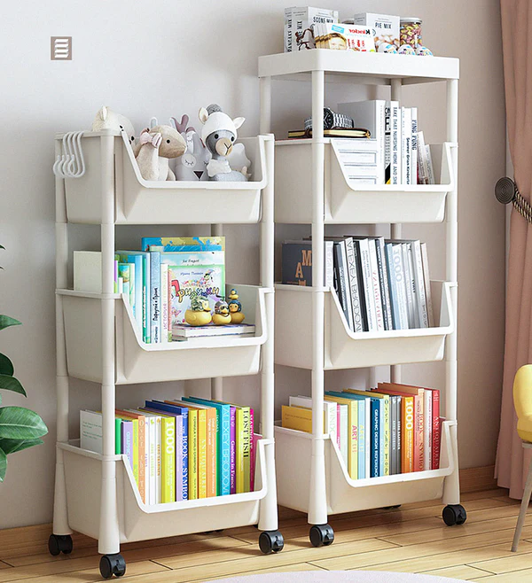 Joybos® 3-Tier Storage Shelf Rack With Brake 7 Joybos® 3-Tier Storage Shelf Rack With Brake - Image 7