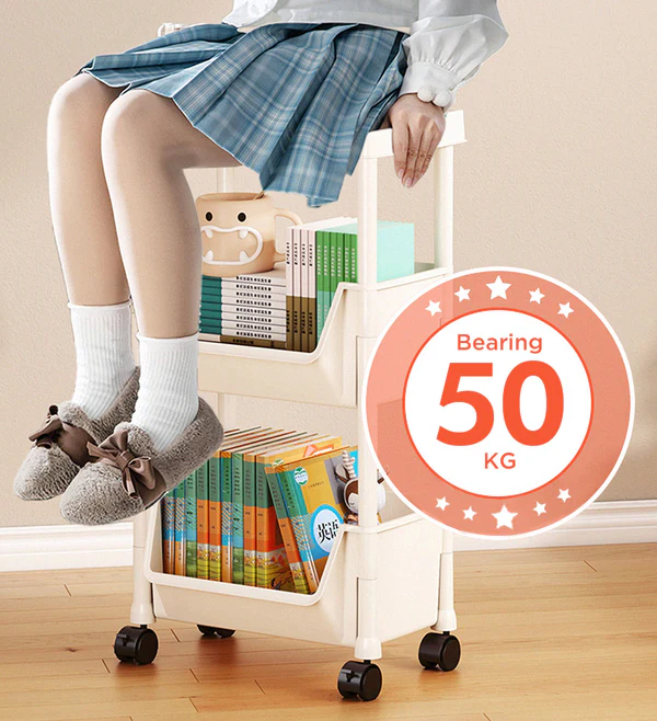 Joybos® 3-Tier Storage Shelf Rack With Brake 9 Joybos® 3-Tier Storage Shelf Rack With Brake - Image 9