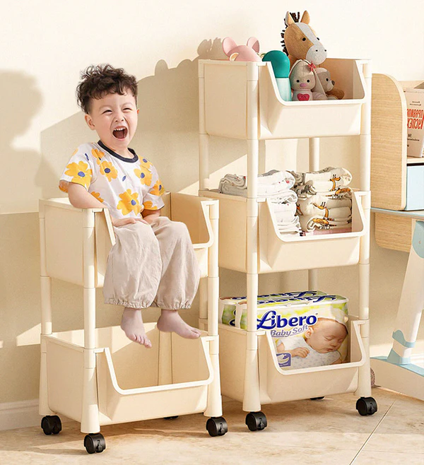 Joybos® 3-Tier Storage Shelf Rack With Brake 11 Joybos® 3-Tier Storage Shelf Rack With Brake - Image 11