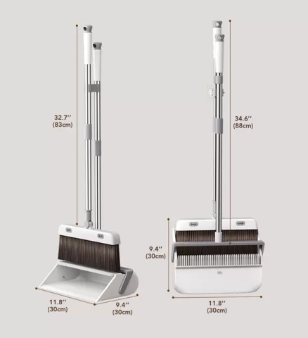 Joybos® Standing Dustpan and Broom Set with Long Handle F35 8