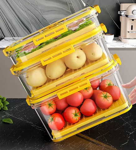 Joybos® Refrigerator Organizer Bins Superior Food Storage Container with Freshness Timer Lid 11