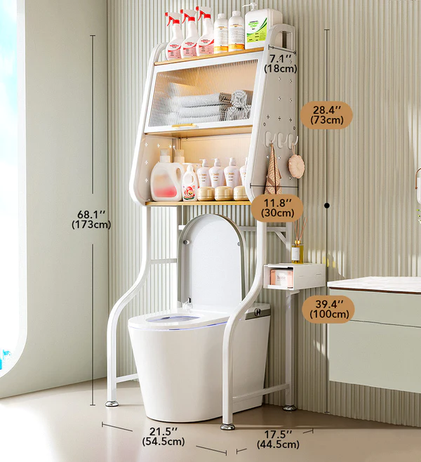 Joybos® 3-Tier Bathroom Metal Organizer Shelf Over Toilet With Doors 11 Joybos® 3-Tier Bathroom Metal Organizer Shelf Over Toilet With Doors - Image 11