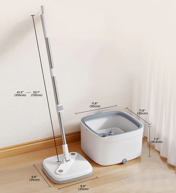 Joybos® Easy Washing Square Spin Mop & Bucket System With 4 Refills-US ONLY 12 Joybos® Easy Washing Square Spin Mop & Bucket System With 4 Refills-US ONLY - Image 12