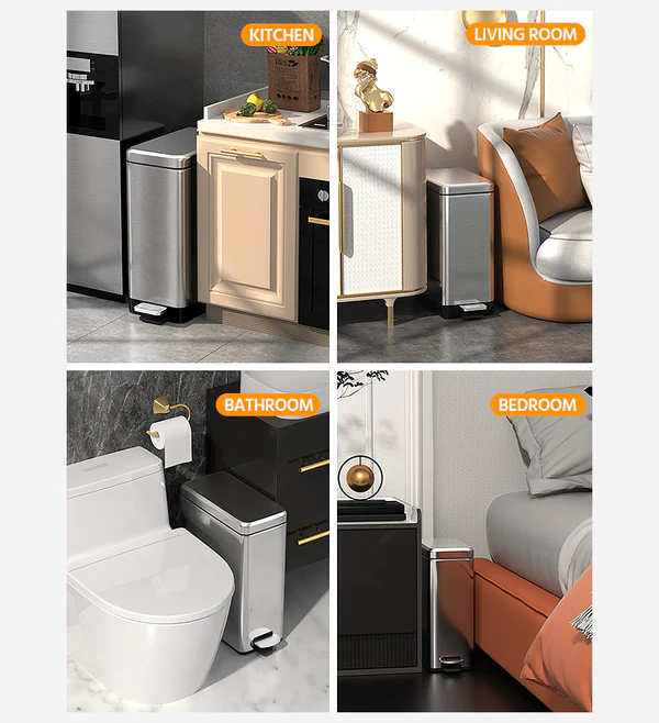 Joybos® 18 Liter/4.75 Gallon Stainless Steel Garbage Can with Lid 10 Joybos® 18 Liter/4.75 Gallon Stainless Steel Garbage Can with Lid - Image 10