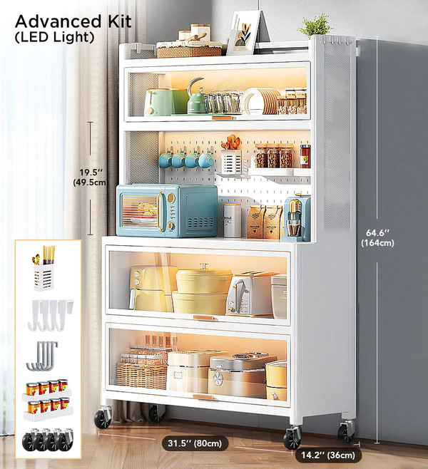 Joybos® Metal Kitchen Pantry Storage Cabinet with DIY Pegboard Wall 6 Joybos® Metal Kitchen Pantry Storage Cabinet with DIY Pegboard Wall - Image 6