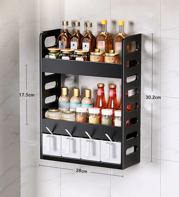 Joybos® 3 Tier Carbon Steel Spice Rack T8 7 Joybos® 3 Tier Carbon Steel Spice Rack T8 - Image 7