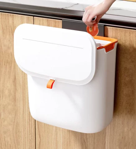 Joybos® Multi-Usage Hanging Trash Bin T20 - 1.85 Gal (White/Orange) 13