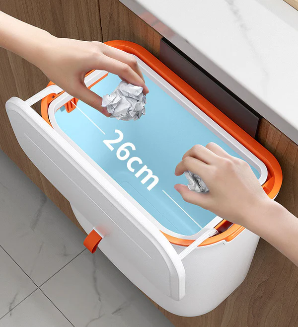 Joybos® Multi-Usage Hanging Trash Bin T20 - 1.85 Gal (White/Orange) 15 Joybos® Multi-Usage Hanging Trash Bin T20 - 1.85 Gal (White/Orange) - Image 15