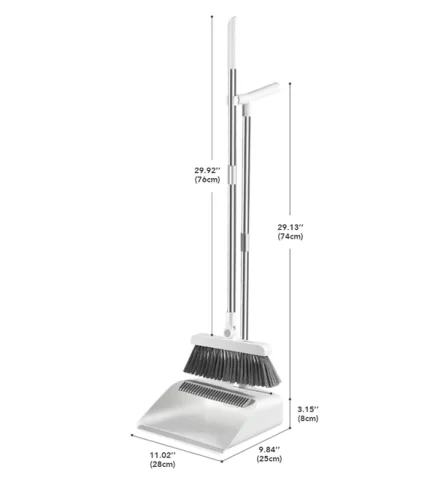 Joybos® Standing Dustpan and Broom for Indoor Lobby Office Kitchen Sweeping 8