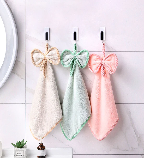 Joybos® Bow Hand Towels with Hanging Loop 2