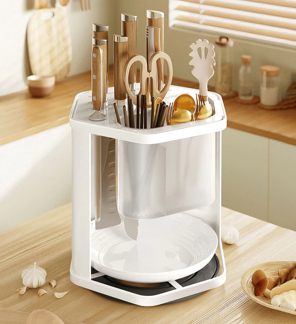 Joybos® 360° Rotating Multifunctional Knife Block Countertop With Drain Tray F52 1 Joybos® 360° Rotating Multifunctional Knife Block Countertop With Drain Tray F52