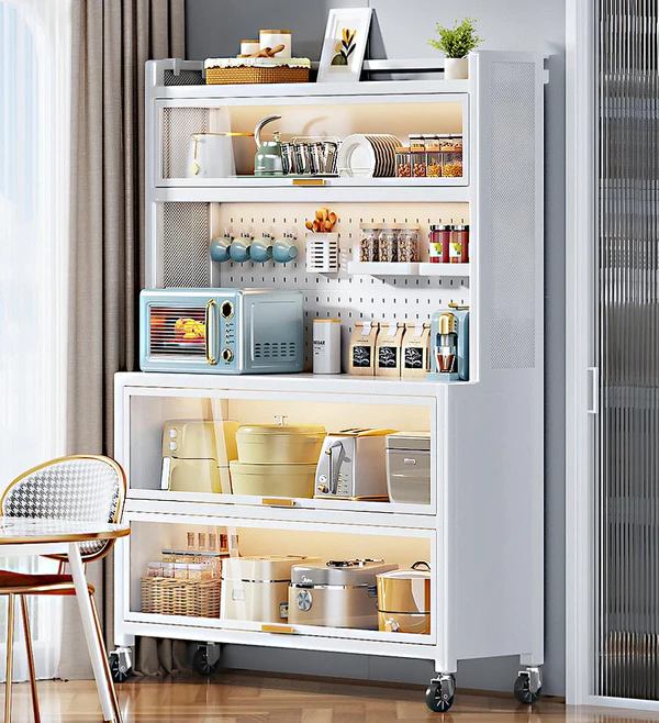 Joybos® Metal Kitchen Pantry Storage Cabinet with DIY Pegboard Wall 1 Joybos® Metal Kitchen Pantry Storage Cabinet with DIY Pegboard Wall