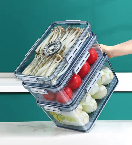 Joybos® Refrigerator Organizer Bins Superior Food Storage Container with Freshness Timer Lid 14